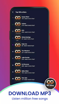 Скачать Mp3Goo - Mp3 Music Downloader Музыка и аудио для Андроид скриншот 3