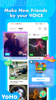 Скачать YoHo: Group Voice Chat Room Социальные для Андроид скриншот 2