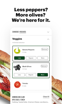 Скачать Subway® Еда и напитки для Андроид скриншот 2
