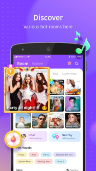 Скачать Hello Yo - Group Chat Rooms Социальные для Андроид скриншот 2