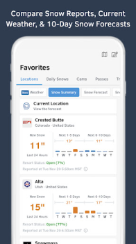 Скачать OpenSnow: Snow Forecast Погода для Андроид скриншот 2