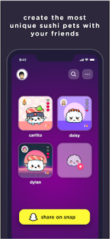 Скачать SUSH Grow cute virtual animal Социальные для Андроид скриншот 2