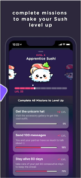 Скачать SUSH Grow cute virtual animal Социальные для Андроид скриншот 6