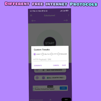 Скачать Edoztunnel - Unlimited VPN Инструменты для Андроид скриншот 2