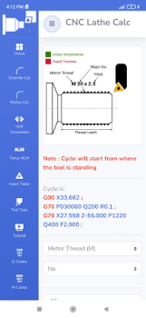 Скачать CNC Lathe Calc Работа для Андроид скриншот 4