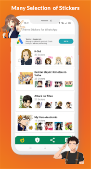 Скачать Anime Stickers for WhatsApp Персонализация для Андроид скриншот 5