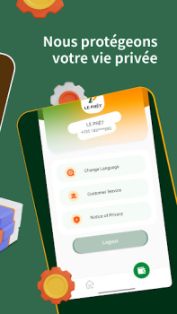 Скачать Le Prêt–Prêt d’Argent Mobile Финансы для Андроид скриншот 5