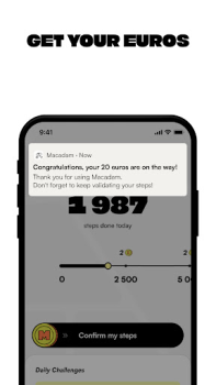 Скачать Macadam - Walk And Earn Здоровье и фитнес для Андроид скриншот 5