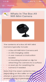 Скачать A9 Wifi Mini Camera App Guide Инструменты для Андроид скриншот 7