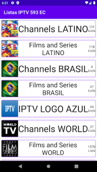 Скачать Listas IPTV 593 EC Развлечения для Андроид скриншот 3