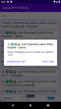 Скачать Listas IPTV 593 EC Развлечения для Андроид скриншот 5