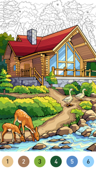 Скачать House Color by number game Настольные игры для Андроид