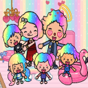 Скачать  Toka Boka Rainbow Hair Girl