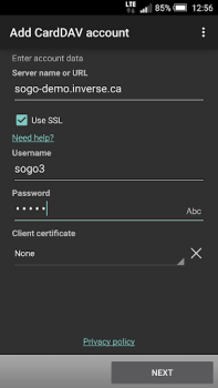 Скачать CardDAV-Sync free Работа для Андроид скриншот 2