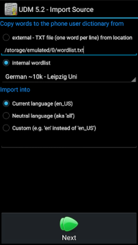 Скачать User Dictionary Manager (UDM) Работа для Андроид скриншот 2