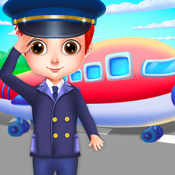 Логотип Airport Manager Flying Girls Aeroplane kids Game