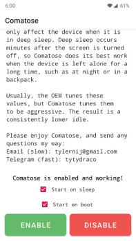 Скачать Comatose — Android Deep Sleep Инструменты для Андроид скриншот 2