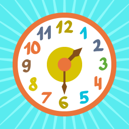 Логотип Учим время, часы, минуты - развивающая игра