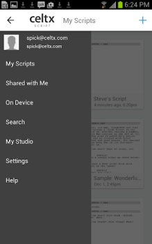 Скачать Celtx Script Работа для Андроид скриншот 3