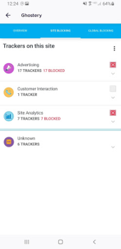 Скачать Ghostery Privacy Browser Работа для Андроид скриншот 2