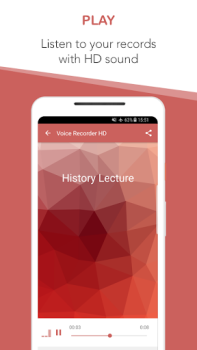 Скачать Voice Recorder HD Музыка и аудио для Андроид скриншот 3