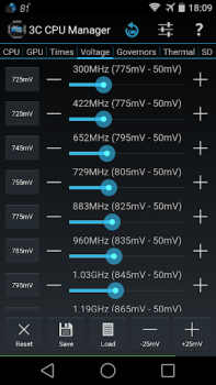 Скачать 3C CPU Manager (root) Инструменты для Андроид скриншот 3