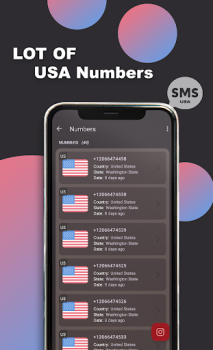 Скачать USA Number Receive SMS online Связь для Андроид скриншот 2