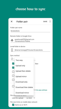 Скачать Autosync - File Sync & Backup Работа для Андроид скриншот 4